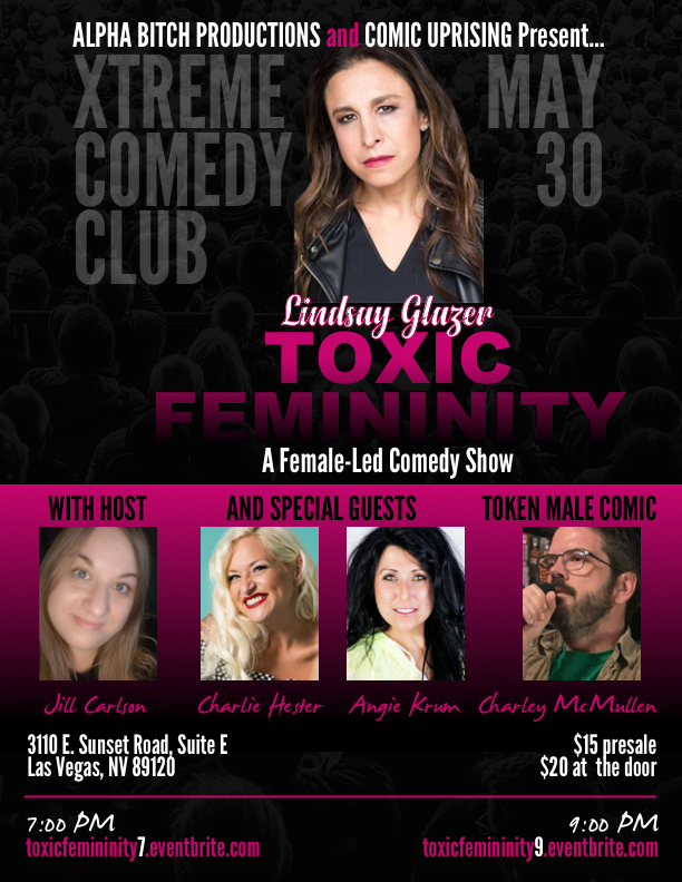 toxic femininity comedy show flyer