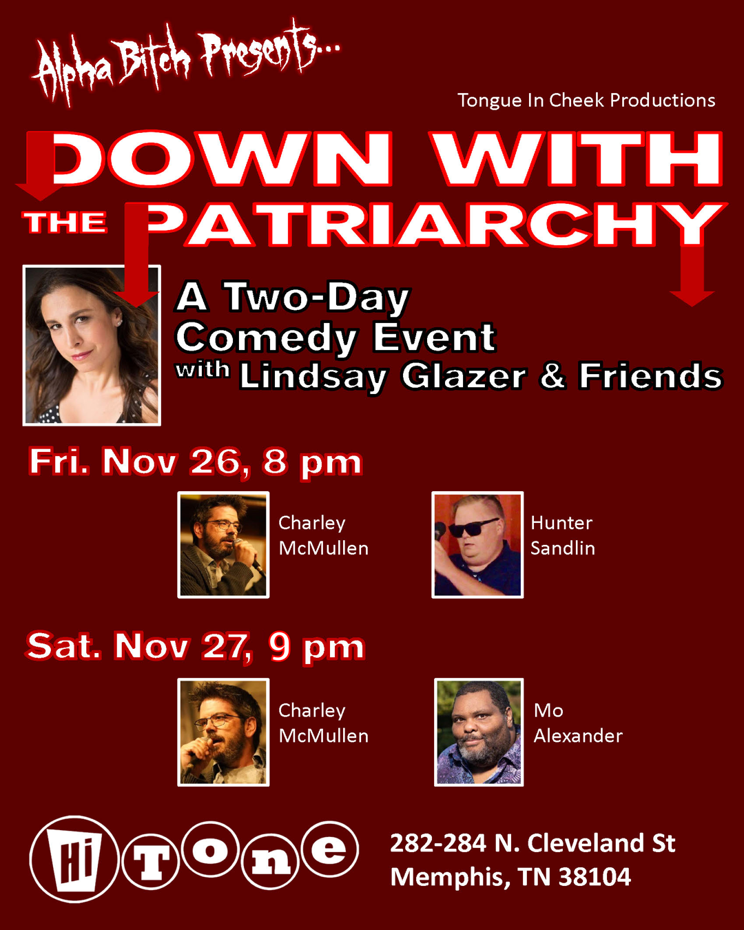 Down with the Patriarchy comedy show flyer