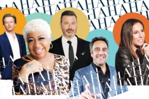 (From left) David Spade, Luenell, Jimmy Kimmel, Brad Garrett and Lindsay Glazer